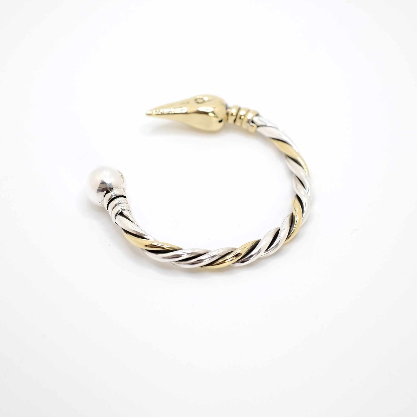 Bronze And Silver Crow Cuff